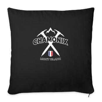Chamonix Mont Blanc | Mountaineering | Climbing - Sofa pillowcase 17,3'' x 17,3'' (45 x 45 cm) - black - Front