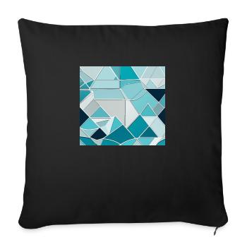 Geometrische Eiskristalle - Sofakissenbezug 45 x 45 cm - Schwarz - Vorne