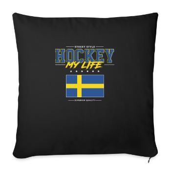 Hockey my Life - Sofa pillowcase 17,3'' x 17,3'' (45 x 45 cm) - black - Front