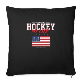 Hockey my Life - Sofa pillowcase 17,3'' x 17,3'' (45 x 45 cm) - black - Front