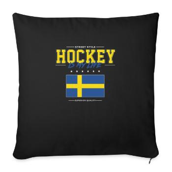 Hockey is my Life - Sofa pillowcase 17,3'' x 17,3'' (45 x 45 cm) - black - Front