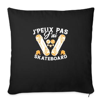 I can't skate - Sofa pillowcase 17,3'' x 17,3'' (45 x 45 cm) - black - Front