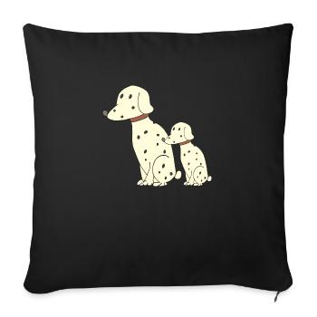 Dalmatian father and son - Sofa pillowcase 17,3'' x 17,3'' (45 x 45 cm) - black - Front