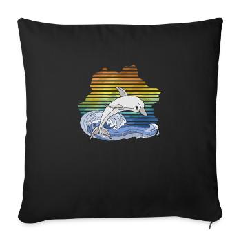 Delfin - Sofakissenbezug 45 x 45 cm - Schwarz - Vorne
