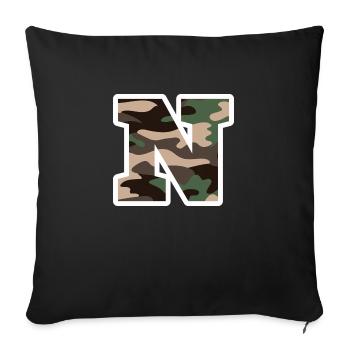 Letter N Military Camouflage - Gift Idea - Sofa pillowcase 17,3'' x 17,3'' (45 x 45 cm) - black - Front
