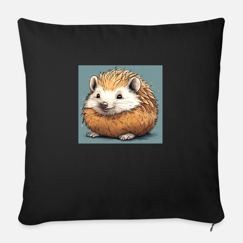 Niedlicher Igel - Sofakissenbezug 45 x 45 cm - Schwarz