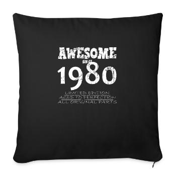 1980 - 44e anniversaire légendaire - Housse de coussin décorative 45 x 45 cm - noir - Devant