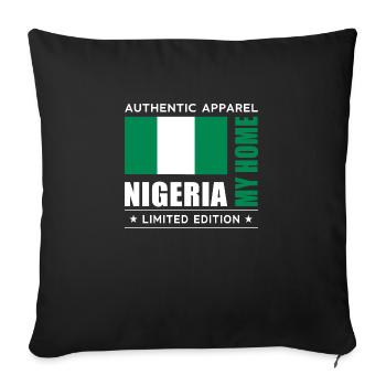 Nigéria - Housse de coussin décorative 45 x 45 cm - noir - Devant
