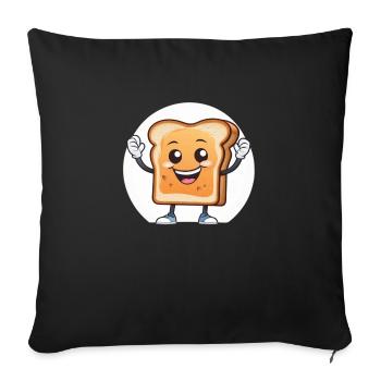 Happy Toast - Sofa pillowcase 17,3'' x 17,3'' (45 x 45 cm) - black - Front