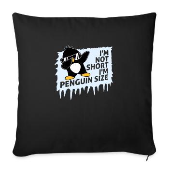 Je ne suis pas petit, je suis pingouin taille Dabbing Dab Dance - Housse de coussin décorative 45 x 45 cm - noir - Devant