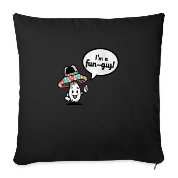 Fun-Guy Mushroom Speech Bubble Art numérique - Housse de coussin décorative 45 x 45 cm - noir - Devant