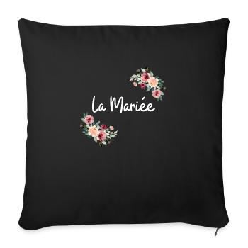La mariée fleurs - Housse de coussin décorative 45 x 45 cm - noir - Devant