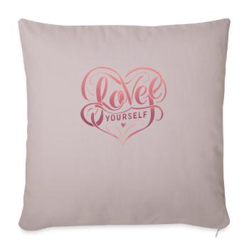 Love yourself - Sofa pillowcase 17,3'' x 17,3'' (45 x 45 cm) - light taupe - Front