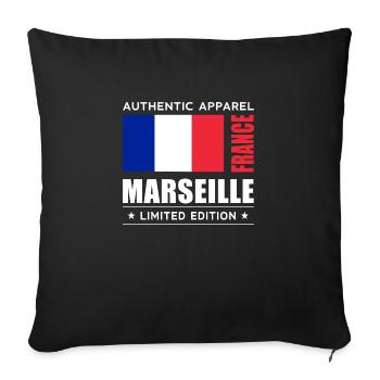 Marseille - Housse de coussin décorative 45 x 45 cm - noir - Devant