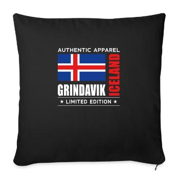 Grindavik - Housse de coussin décorative 45 x 45 cm - noir - Devant