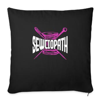 Sewciopath Sewing accessories - Sofa pillowcase 17,3'' x 17,3'' (45 x 45 cm) - black - Front