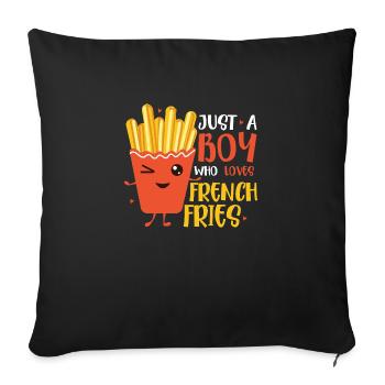 Boy’s Fry Fantasy : Vivre le rêve croustillant - Housse de coussin décorative 45 x 45 cm - noir - Devant
