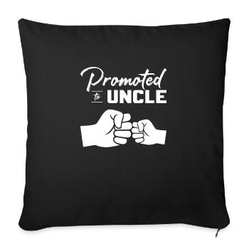 Promoted to Uncle baby announcement 2022 - Sofa pillowcase 17,3'' x 17,3'' (45 x 45 cm) - black - Front