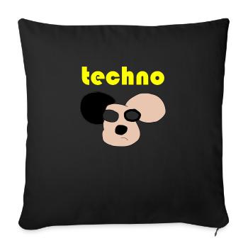 techno bär - Sofakissenbezug 45 x 45 cm - Schwarz - Vorne