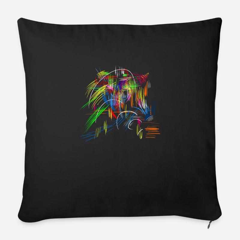abstrait - Housse de coussin décorative 45 x 45 cm - noir