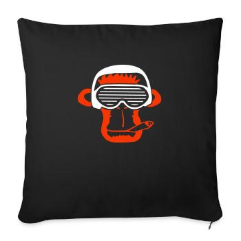 Cool DJ Monkey Chimpanzee Party Club Music Face - Sofa pillowcase 17,3'' x 17,3'' (45 x 45 cm) - black - Front