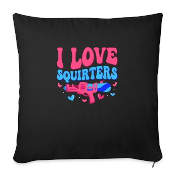 I Love Squirters Squirt Gun Summer Water Fun - Sofa pillowcase 17,3'' x 17,3'' (45 x 45 cm) - black - Front