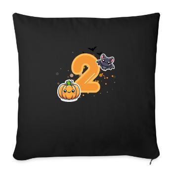 Halloween Birthday Number Child Second Birthday - Sofa pillowcase 17,3'' x 17,3'' (45 x 45 cm) - black - Front