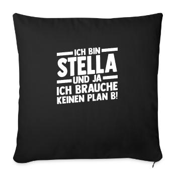 First name Stella - Sofa pillowcase 17,3'' x 17,3'' (45 x 45 cm) - black - Front