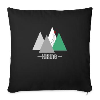 Conception de logo vert HIKING - Housse de coussin décorative 45 x 45 cm - noir - Devant