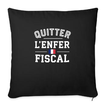Quitter l'enfer fiscal - Housse de coussin décorative 45 x 45 cm - noir - Devant