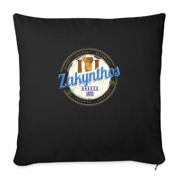 Île de Zakynthos en Grèce Souvenir Vintage - Housse de coussin décorative 45 x 45 cm - noir - Devant