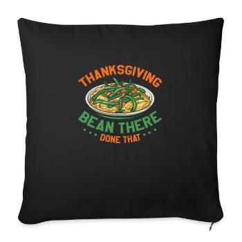 Thanksgiving Bean There Done That Green Bean - Sofa pillowcase 17,3'' x 17,3'' (45 x 45 cm) - black - Front
