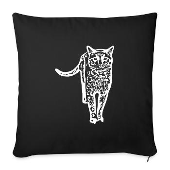 White Cat Cat White Cats Gift - Sofa pillowcase 17,3'' x 17,3'' (45 x 45 cm) - black - Front