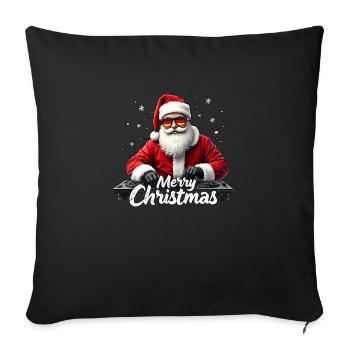 DJ Père Noël Père Noël - Drapeau allemand - Housse de coussin décorative 45 x 45 cm - noir - Devant