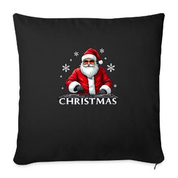 DJ Père Noël Père Noël Drapeau allemand - Housse de coussin décorative 45 x 45 cm - noir - Devant