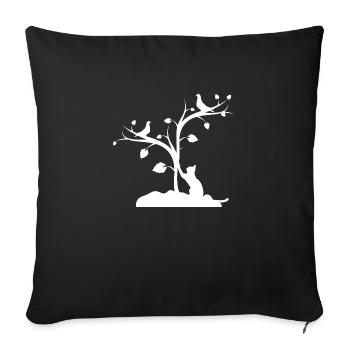 Chat - Housse de coussin décorative 45 x 45 cm - noir - Devant