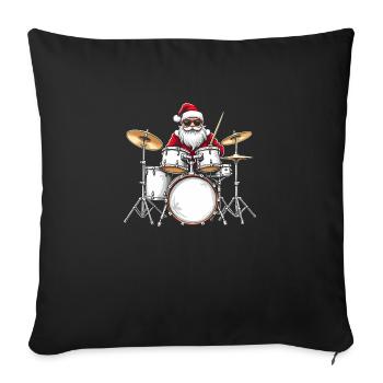 Santa Claus Drum Set – Vintage Drummer - Sofa pillowcase 17,3'' x 17,3'' (45 x 45 cm) - black - Front
