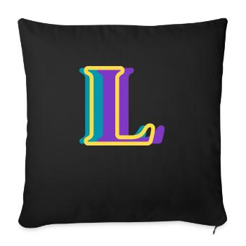 Multicolored letter l - Sofa pillowcase 17,3'' x 17,3'' (45 x 45 cm) - black - Front