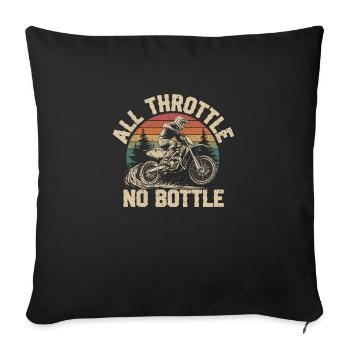 Motocross – Only full throttle counts - Sofa pillowcase 17,3'' x 17,3'' (45 x 45 cm) - black - Front