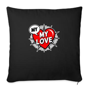 MY LOVE 2025 T-shirt gift for her - Housse de coussin décorative 45 x 45 cm - noir - Devant