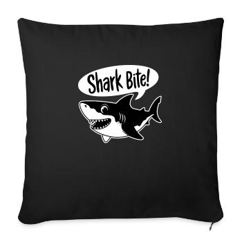 Shark Bite! - Funny Shark - Sofa pillowcase 17,3'' x 17,3'' (45 x 45 cm) - black - Front