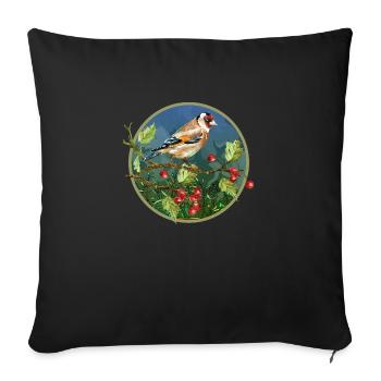 Colorful bird - Sofa pillowcase 17,3'' x 17,3'' (45 x 45 cm) - black - Front