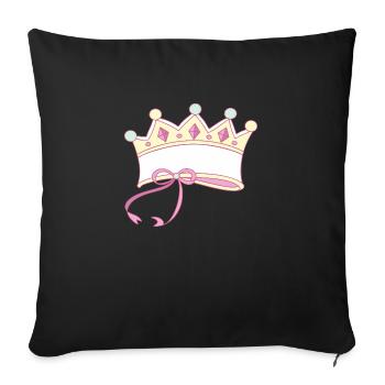 Krone beschreibbar - Sofakissenbezug 45 x 45 cm - Schwarz - Vorne