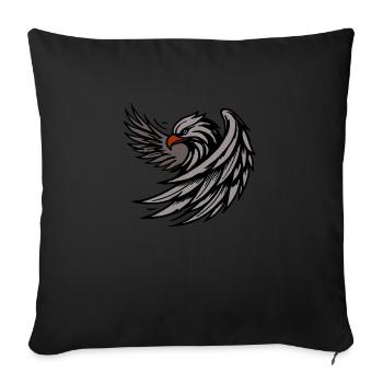 Aigle puissant - Housse de coussin décorative 45 x 45 cm - noir - Devant