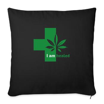 Cure de médecine au cannabis - Housse de coussin décorative 45 x 45 cm - noir - Devant