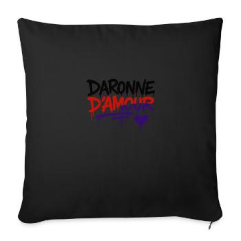 daronne d'amour - Housse de coussin décorative 45 x 45 cm - noir - Devant