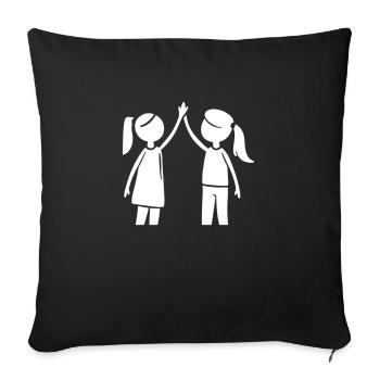 Friendship Girls Best Friend - Sofa pillowcase 17,3'' x 17,3'' (45 x 45 cm) - black - Front