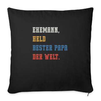 ÉPOUX, HÉROS MEILLEUR PAPA DU MONDE. - Housse de coussin décorative 45 x 45 cm - noir - Devant