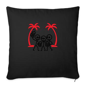 Urlaub Party Skelett - Sofakissenbezug 45 x 45 cm - Schwarz - Vorne