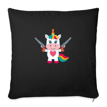 Protecteur de bébé licorne - Housse de coussin décorative 45 x 45 cm - noir - Devant